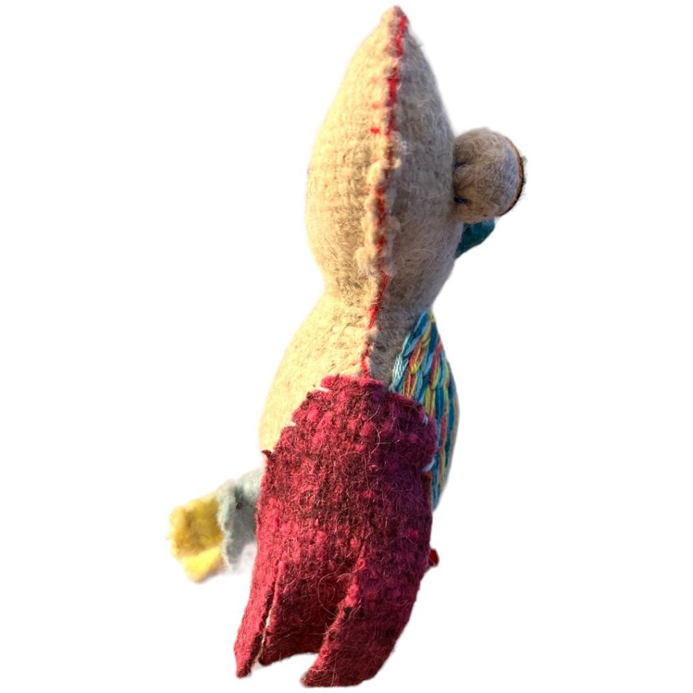 NWOT Wool Owl Folk Art Handmade, Handstitched Artisanal Decor Toy Charming Boho - Picture 8 of 11
